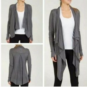 LULULEMON ATHLETICA Gray Thin Boolux Waterfall Open Front Mudra Cardigan